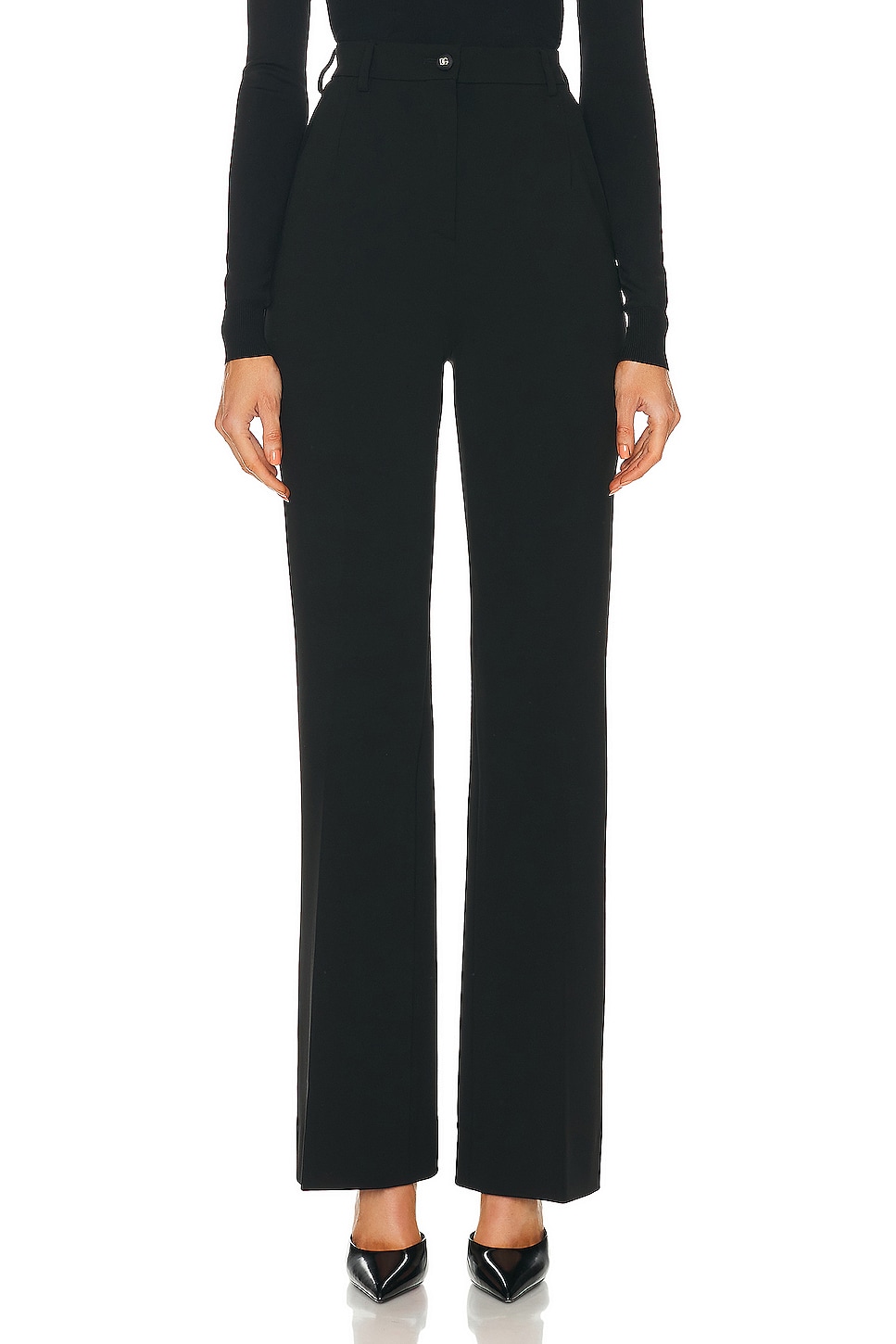 Image 1 of Dolce & Gabbana Flared Pants in Nero