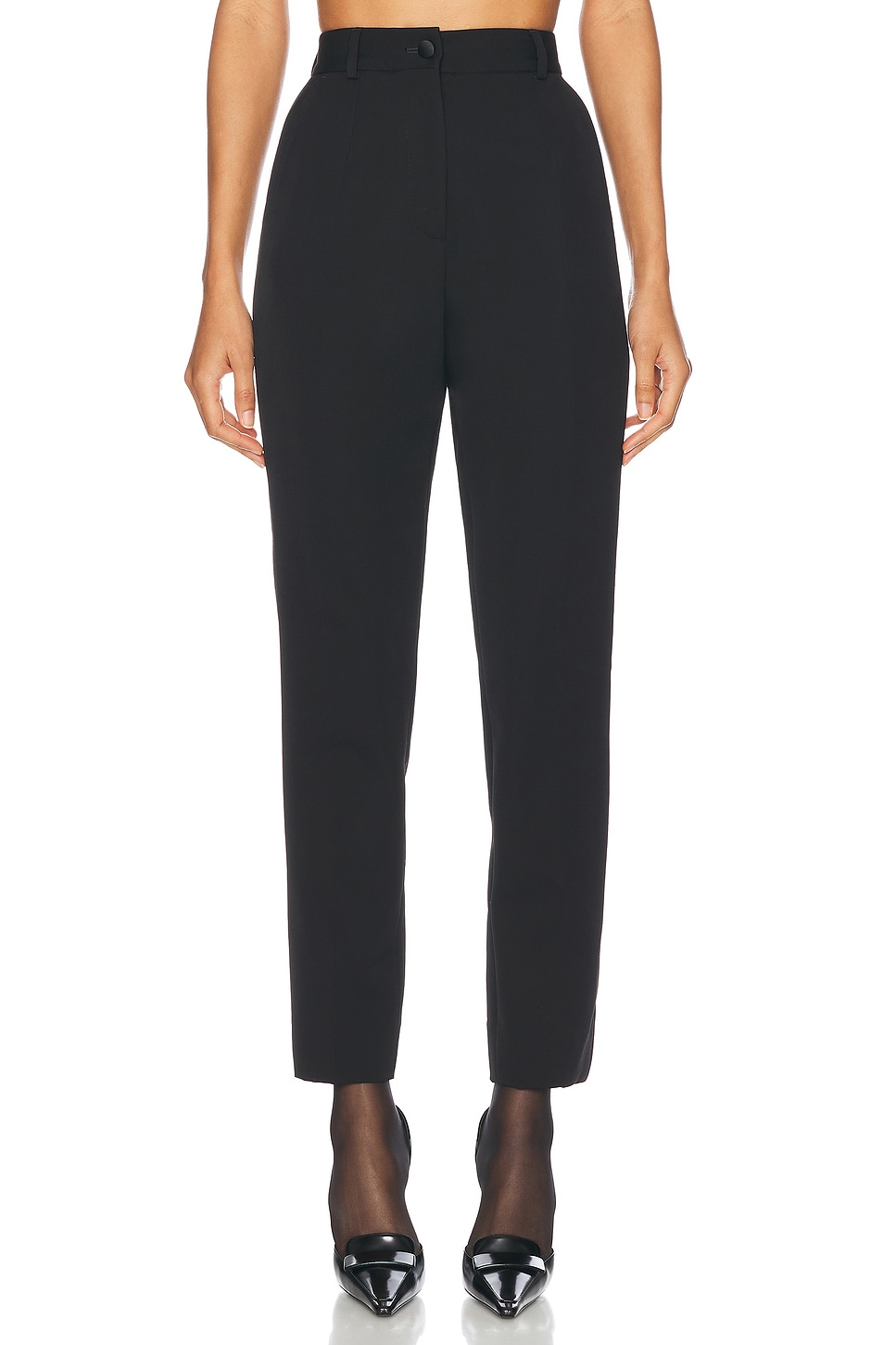 High Waisted Tuxedo Pant in Black