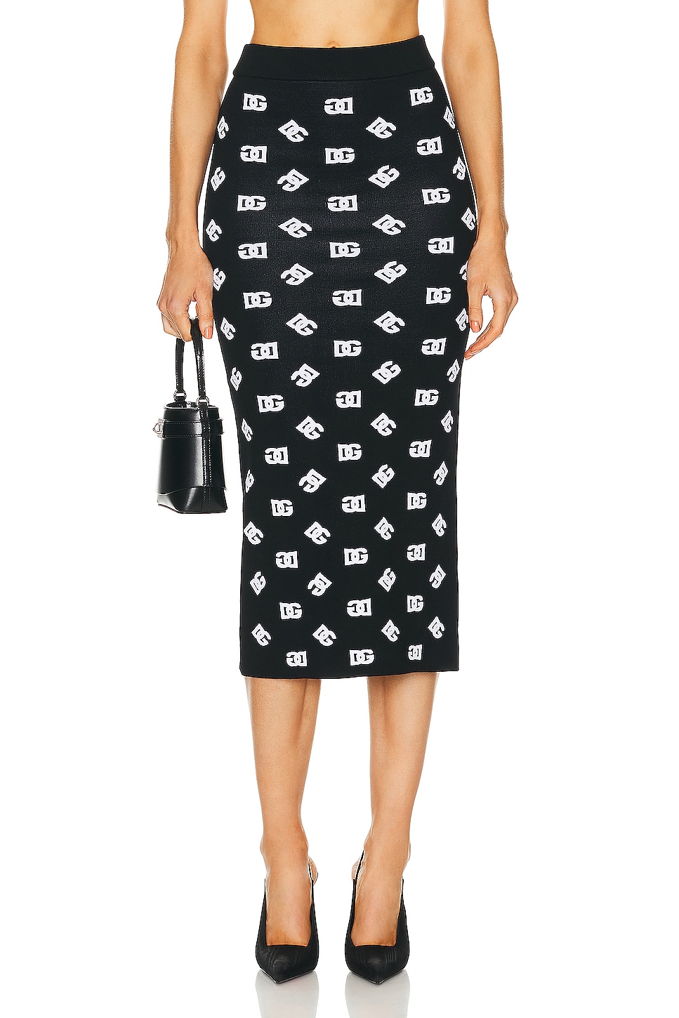 Image 1 of Dolce & Gabbana Patterned Skirt in Nero & Bianco
