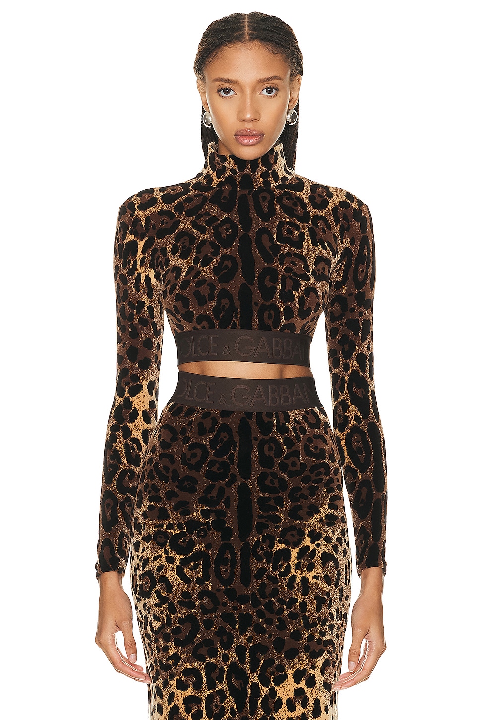 Image 1 of Dolce & Gabbana Long Sleeve Top in Leopard