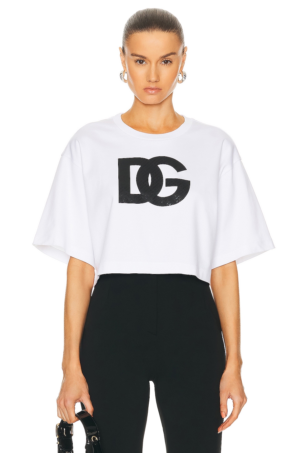 Image 1 of Dolce & Gabbana Large Logo Tee in Bianco