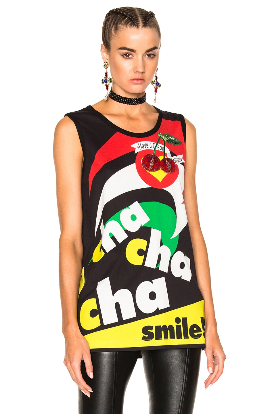 Image 1 of Dolce & Gabbana Cha Cha Graphic Tee in Black