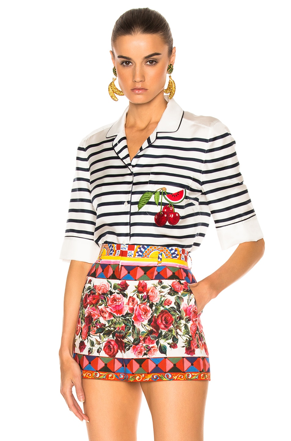 Image 1 of Dolce & Gabbana Striped Button Down in White