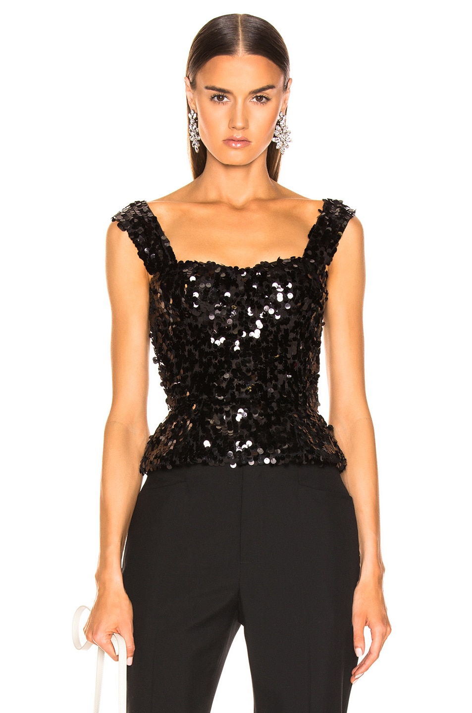 Image 1 of Dolce & Gabbana Sequin Bustier in Black