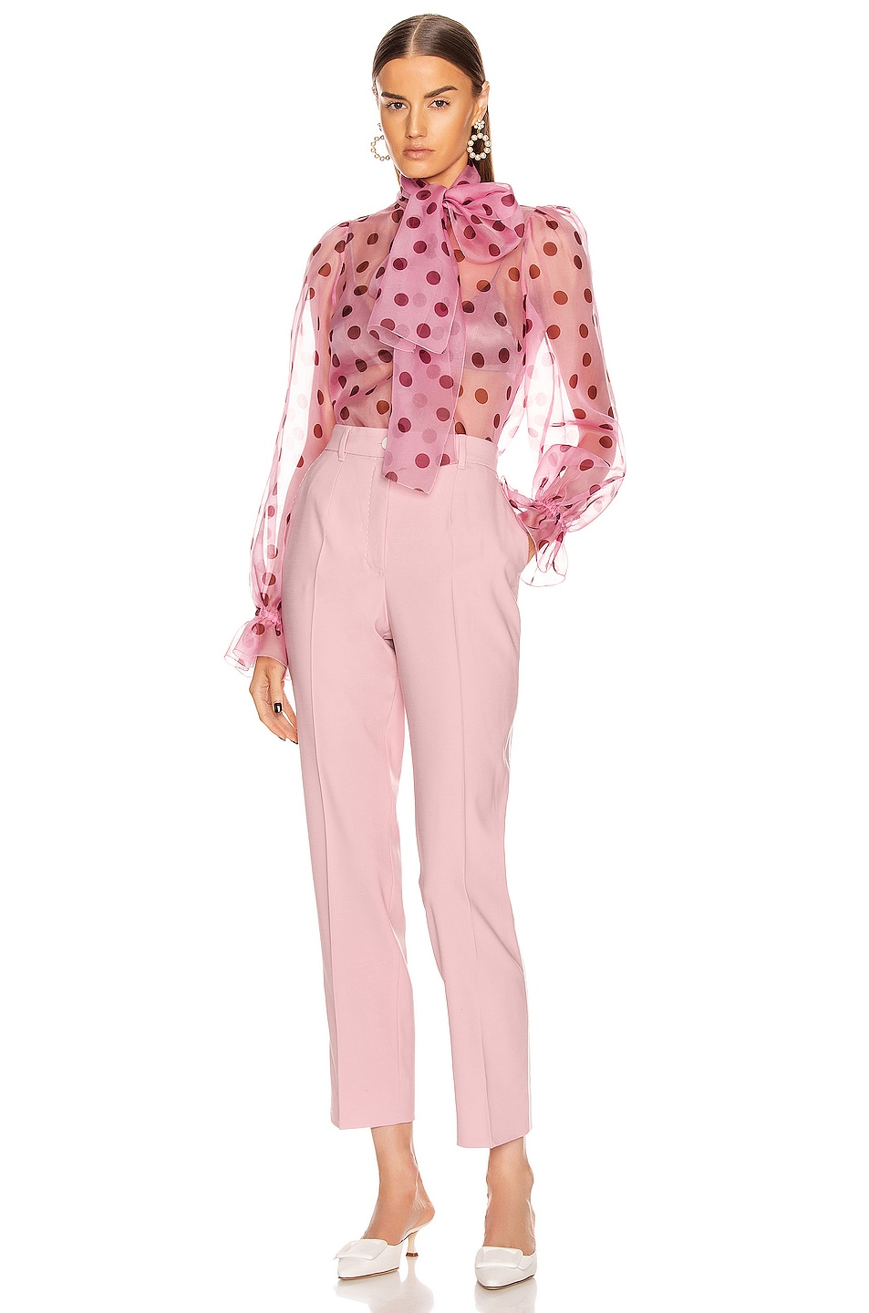Gold Sequin Polka Dot Italian Blouse-Dorata