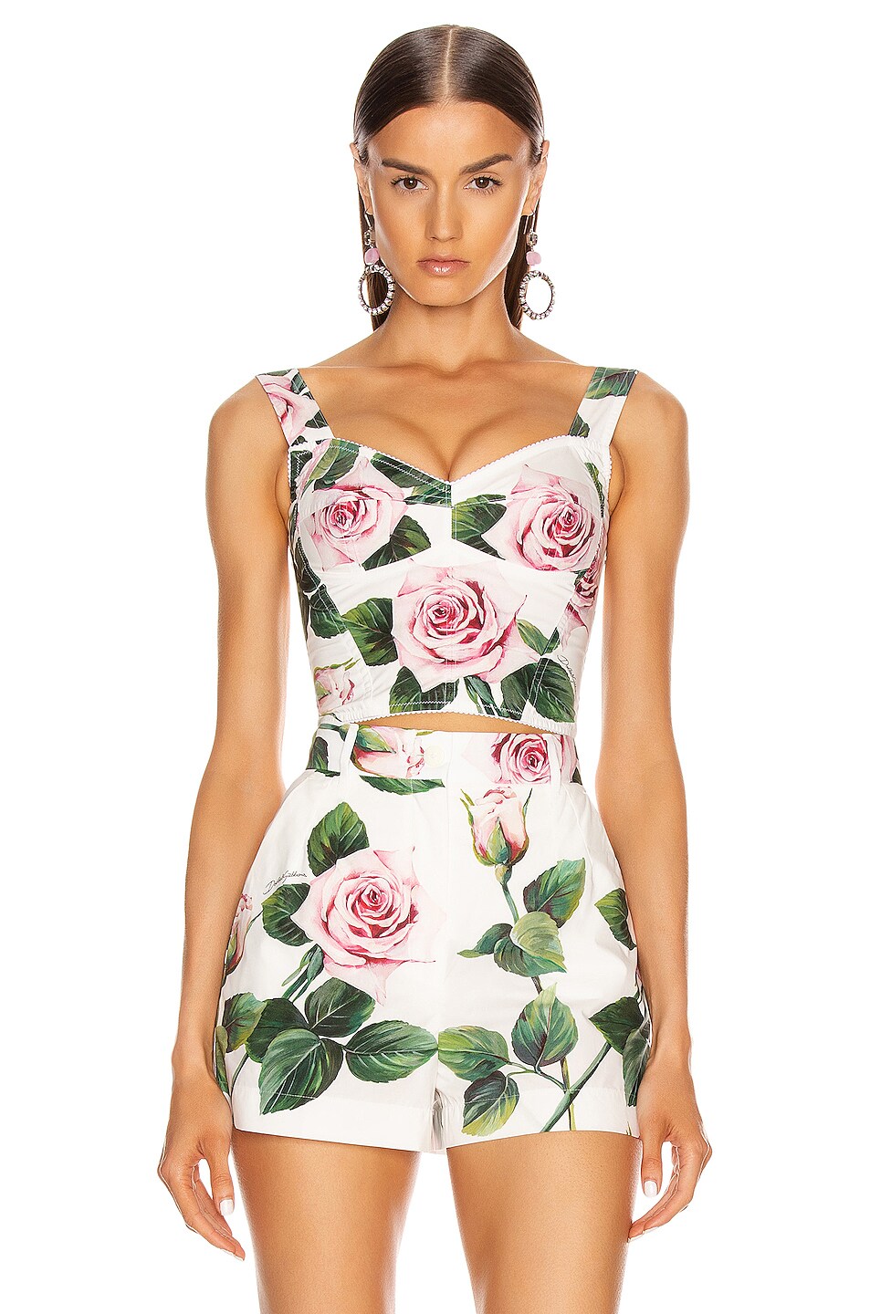 Image 1 of Dolce & Gabbana Floral Bustier Top in Rose