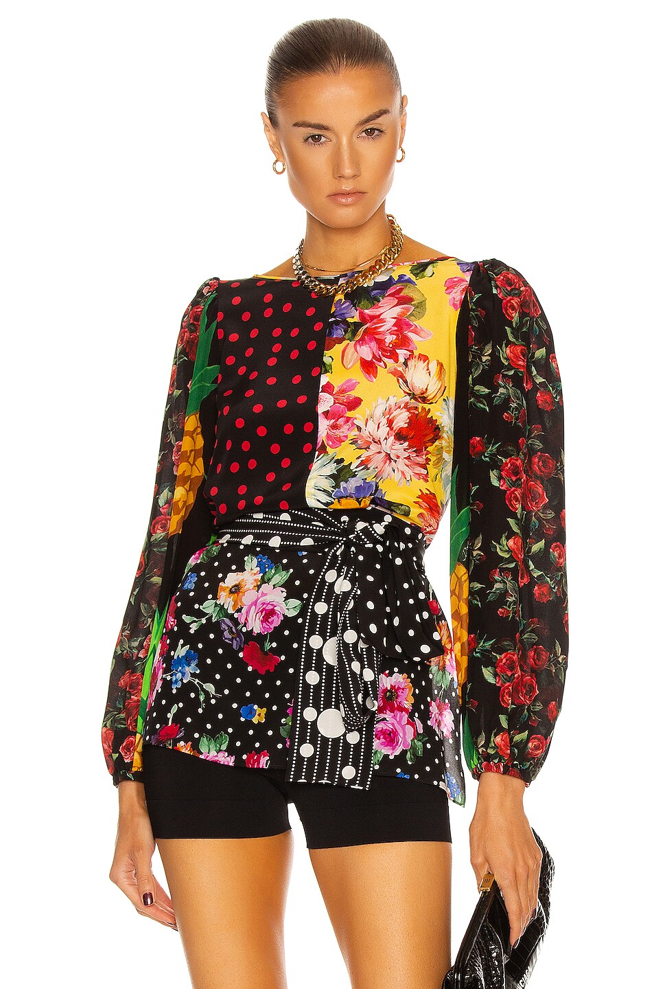 Image 1 of Dolce & Gabbana Printed Patchwork Blouse in Multi