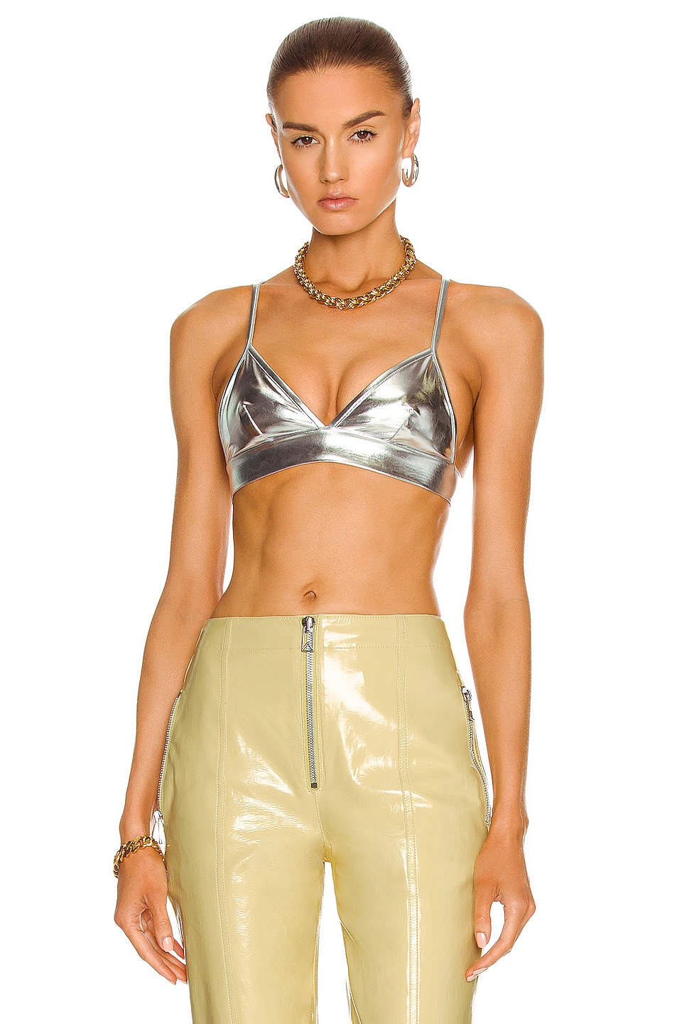 Image 1 of Dolce & Gabbana Jersey Stretch Bustier in Silver