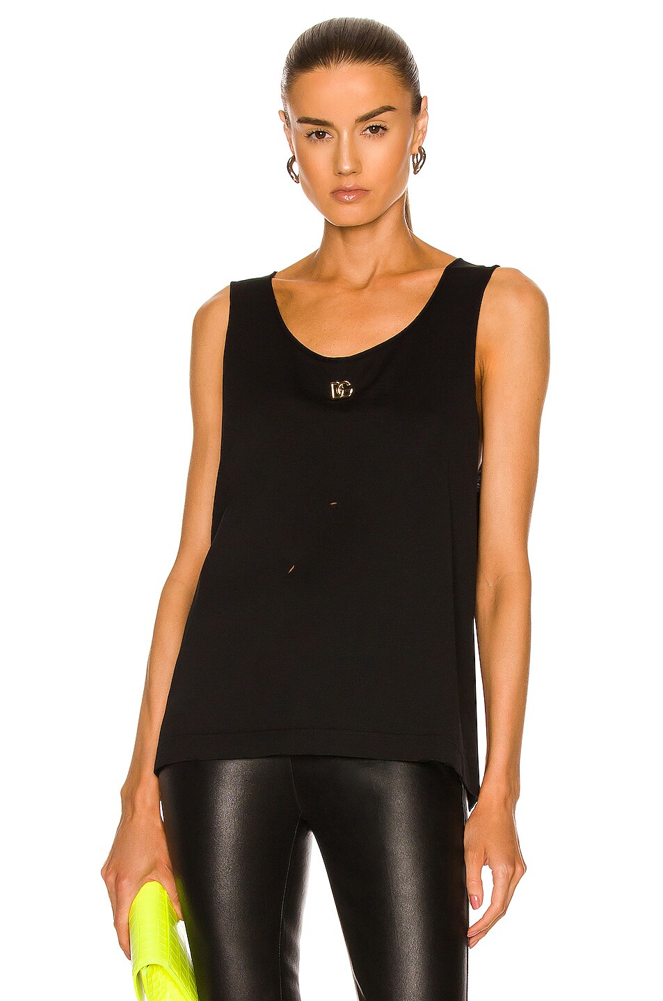 Image 1 of Dolce & Gabbana Destroyed Tank Top in Nero