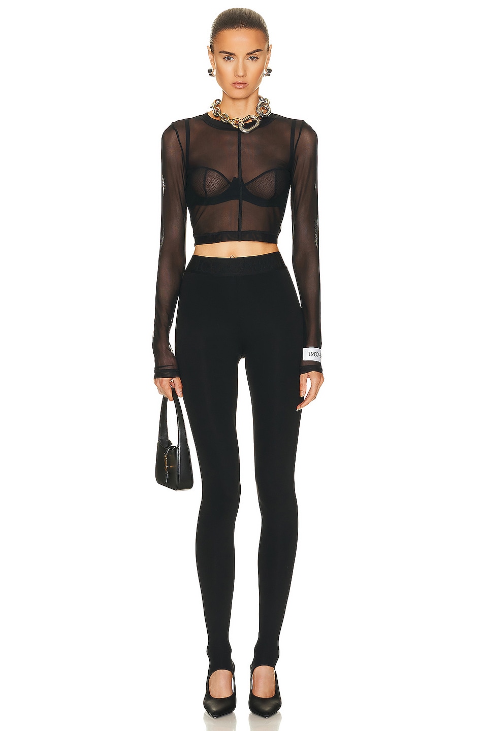 Dolce & Gabbana White Round Neck Long Sleeves Pullover Top main image 1