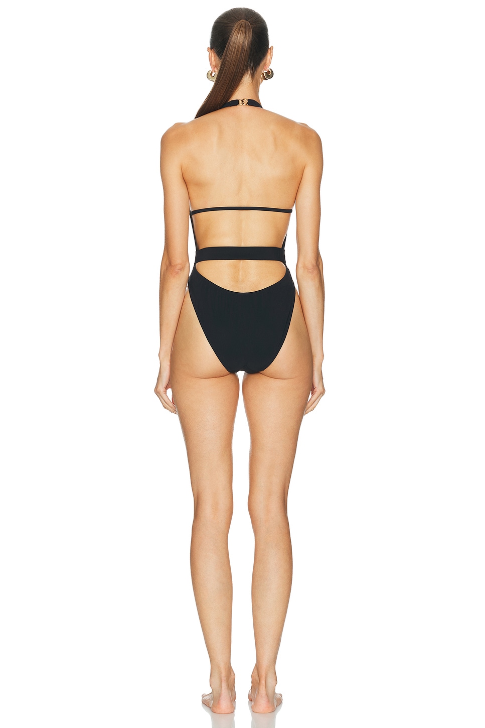 Dolce & Gabbana Plunge Neck One Piece Swimsuit | Thumbnail 3