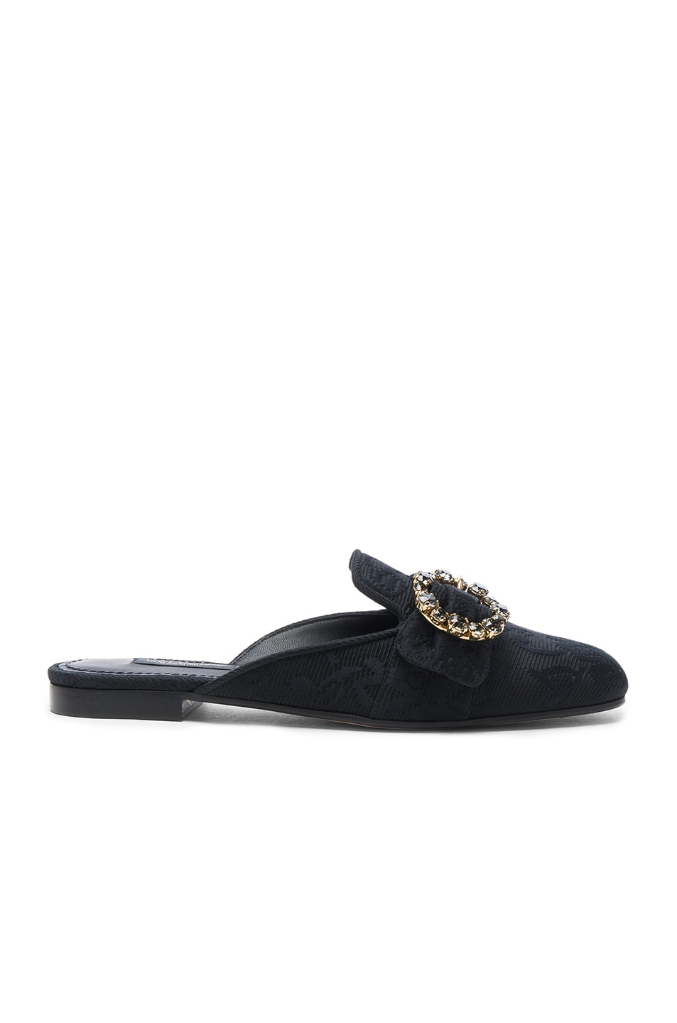 Image 1 of Dolce & Gabbana Brocade Mules in Black