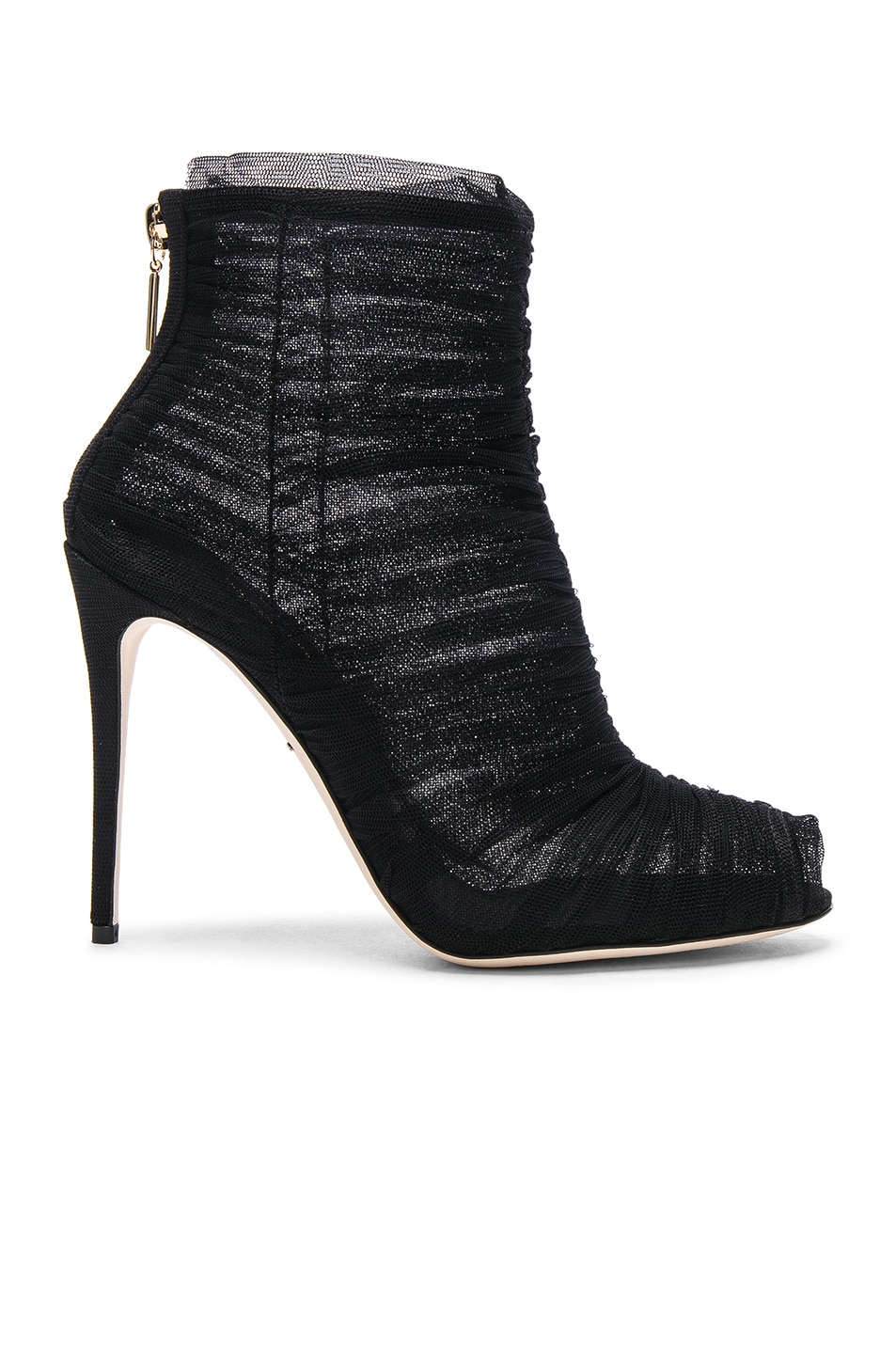 Image 1 of Dolce & Gabbana Mesh Booties in Black
