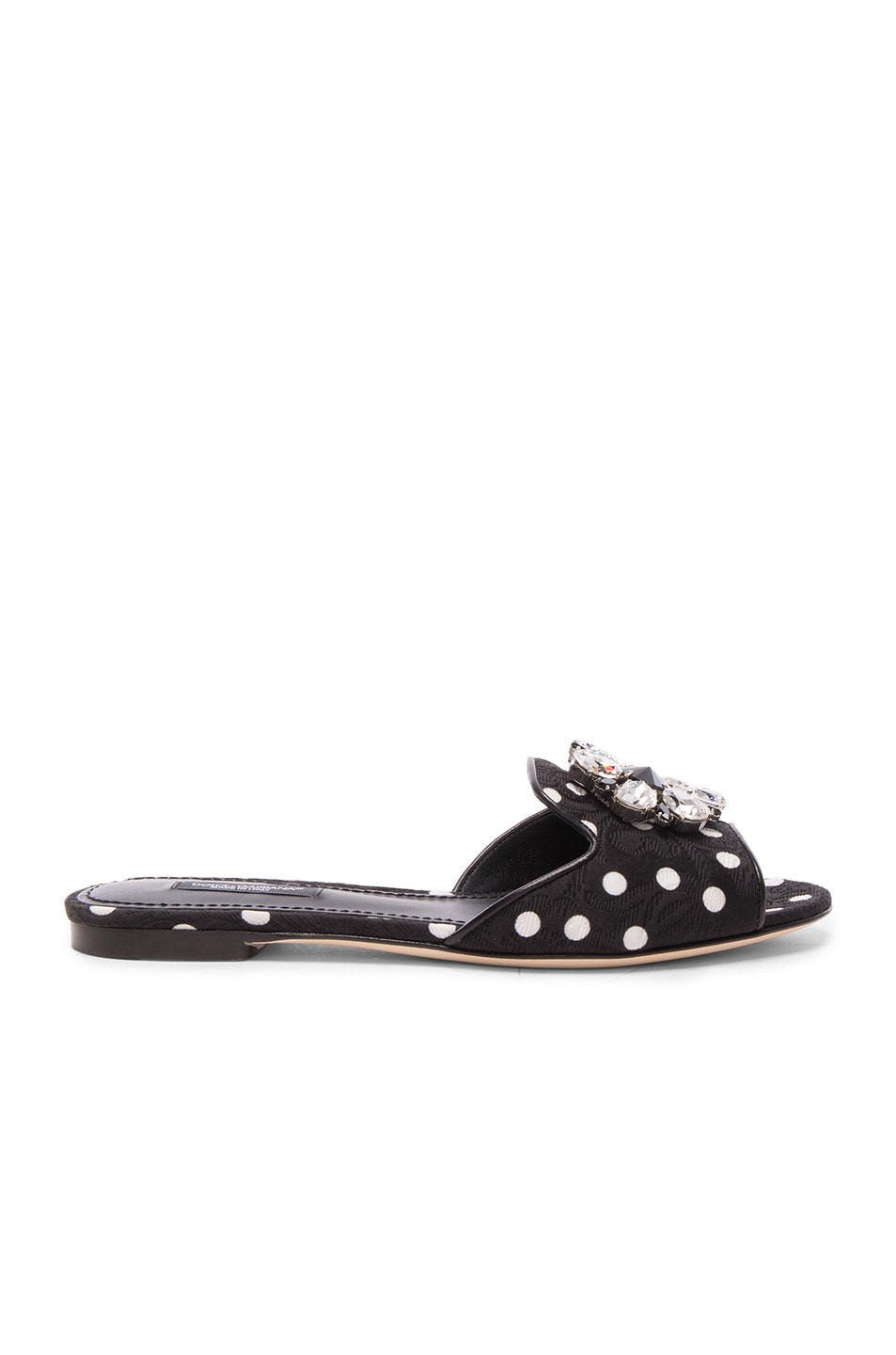 Image 1 of Dolce & Gabbana Flat Sandal in Black & White Polka Dot