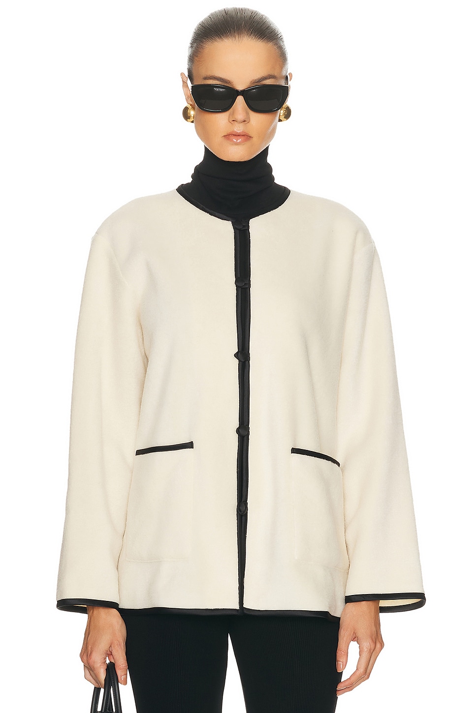 Image 1 of DONNI. The Polar Fleece Jacket in Creme