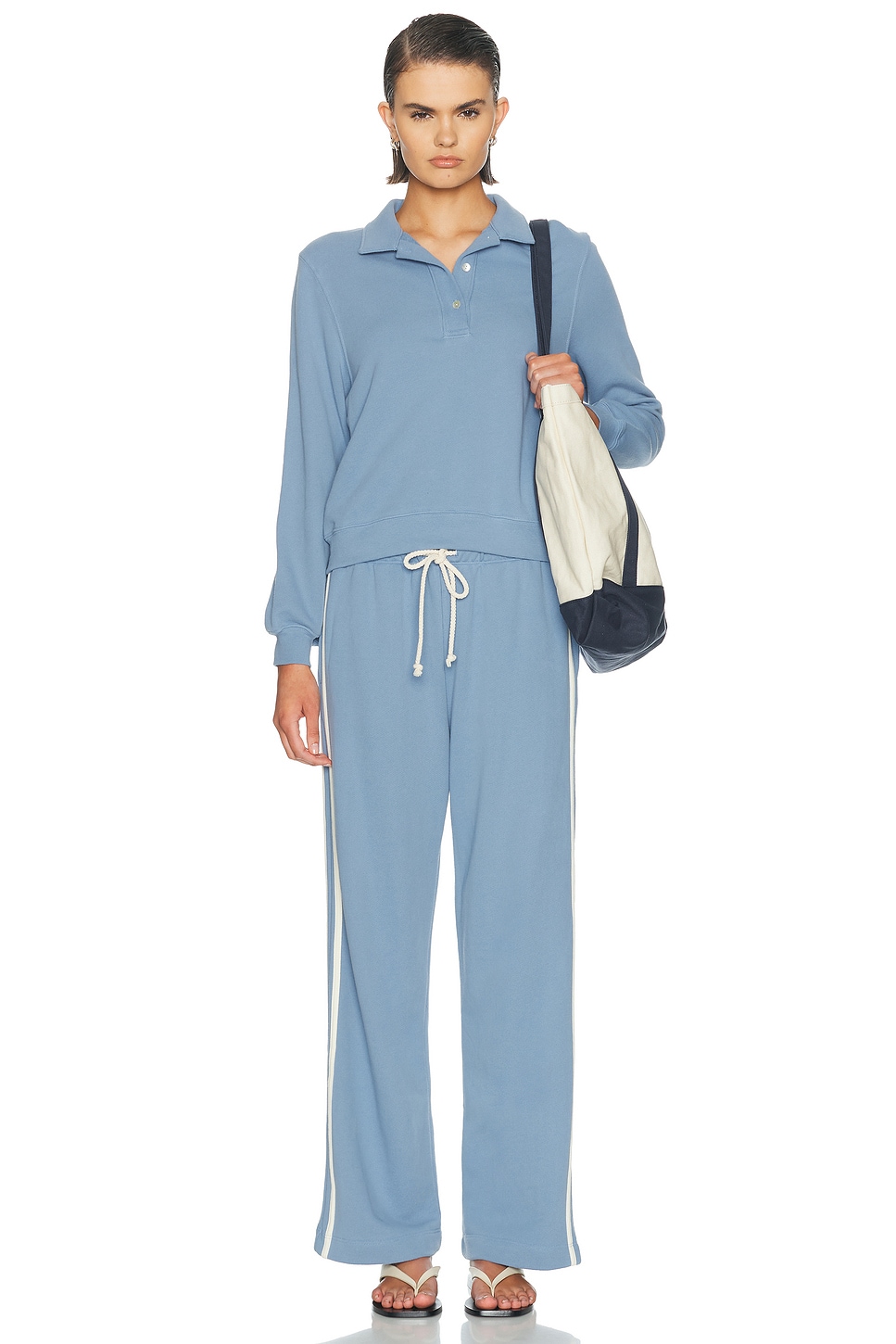 DONNI. The Eco Terry Stripe Crop Pant | Thumbnail 5