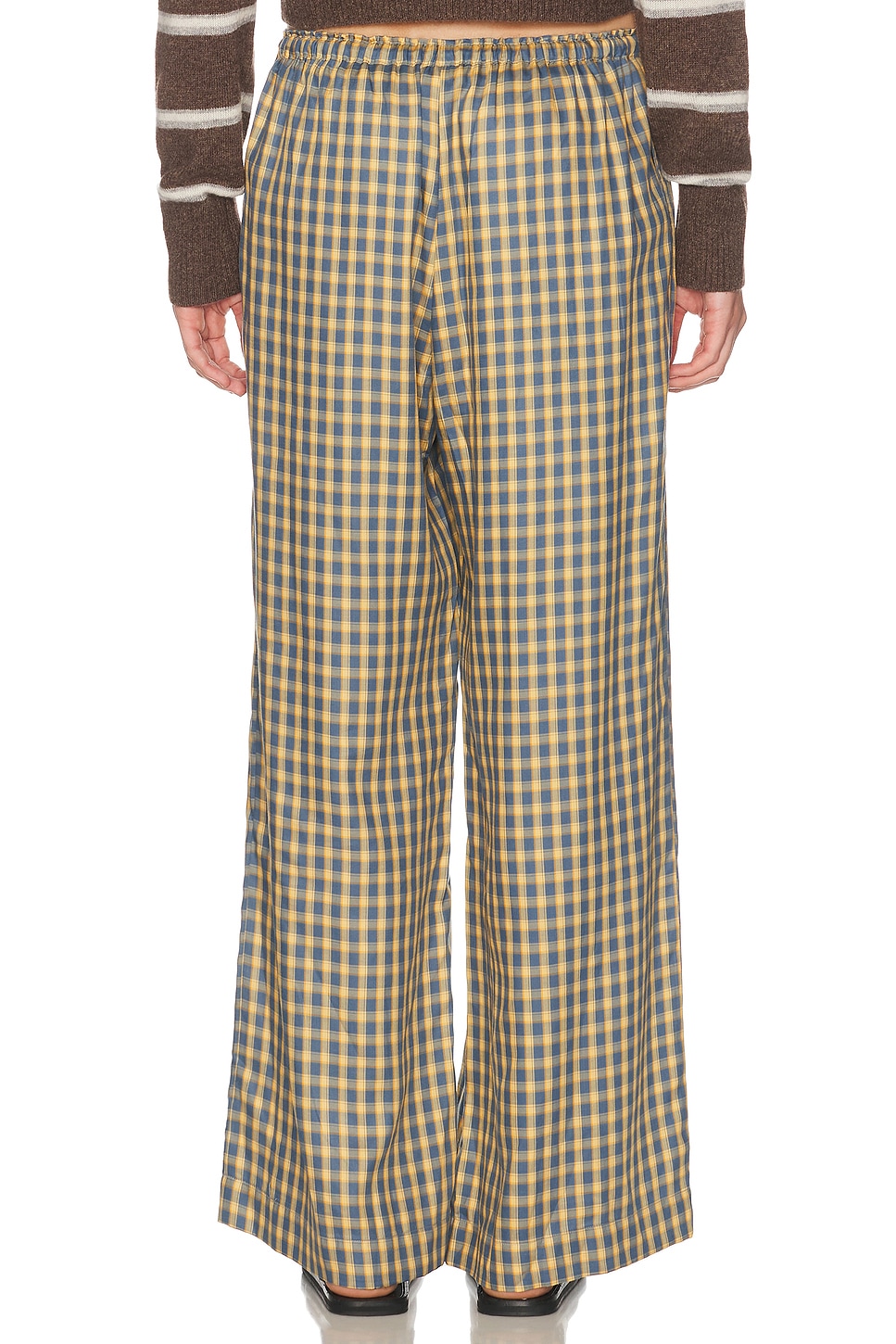 DONNI. The Tencel Plaid Tie Pant