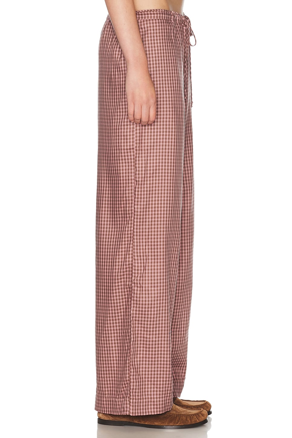 DONNI. The Tencel Plaid Tie Pant