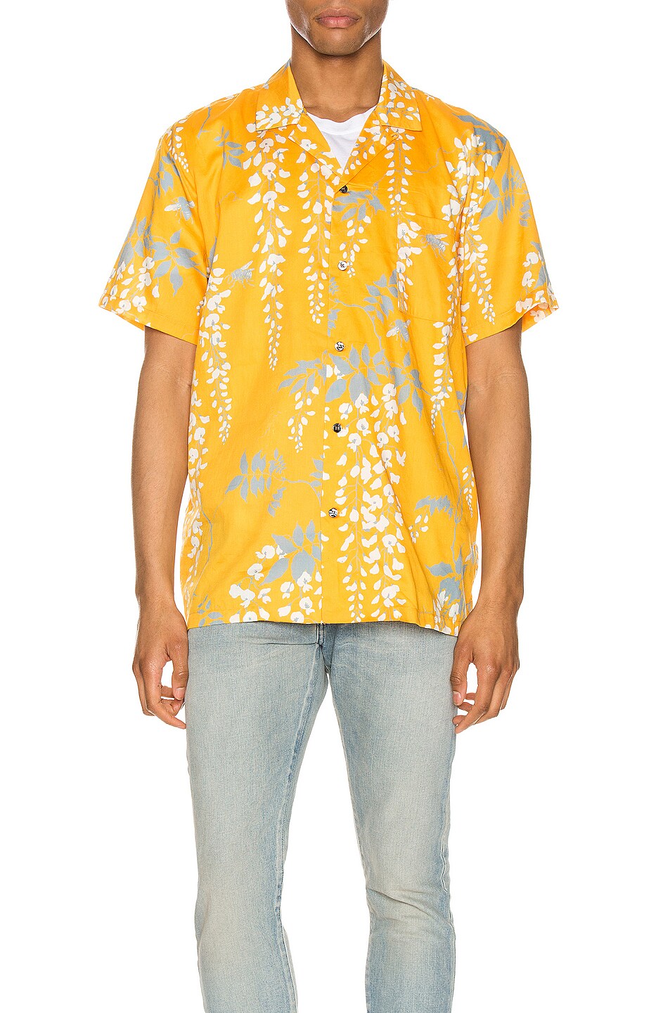 Image 1 of DOUBLE RAINBOUU Hawaiian Shirt in Over The Falls Turmeric