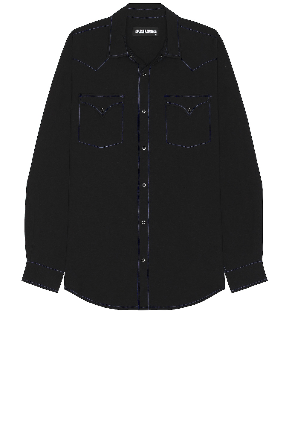 Image 1 of DOUBLE RAINBOUU West World Shirt in Black Contrast