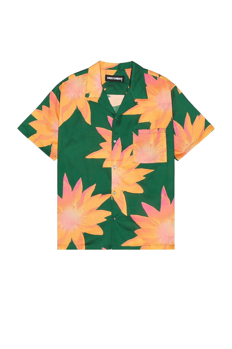 Image 1 of DOUBLE RAINBOUU Short Sleeve Hawaiian Shirt in Blood Orange