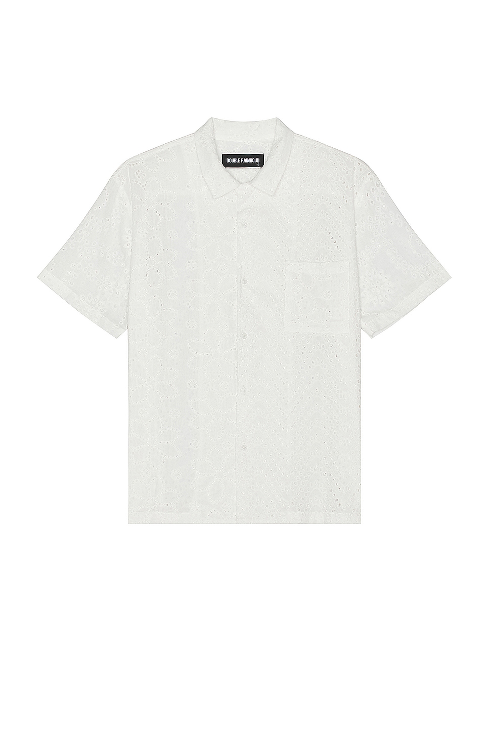 Image 1 of DOUBLE RAINBOUU Hawaiian Shirt in White Anglais