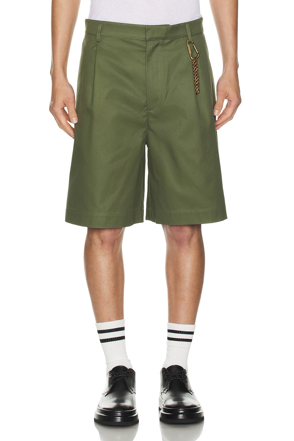 Image 5 of DARKPARK Danny Wide Leg Shorts in Military Green