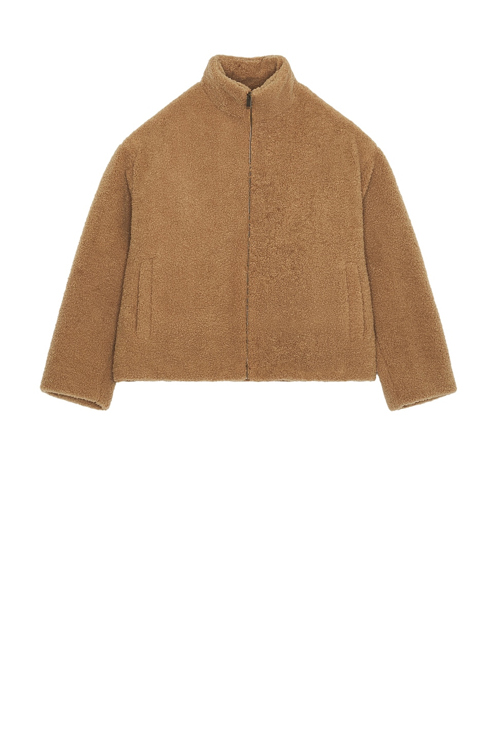 Image 1 of DARKPARK Devin Faux Shearling Dropped Shoulder Jacket in Camel