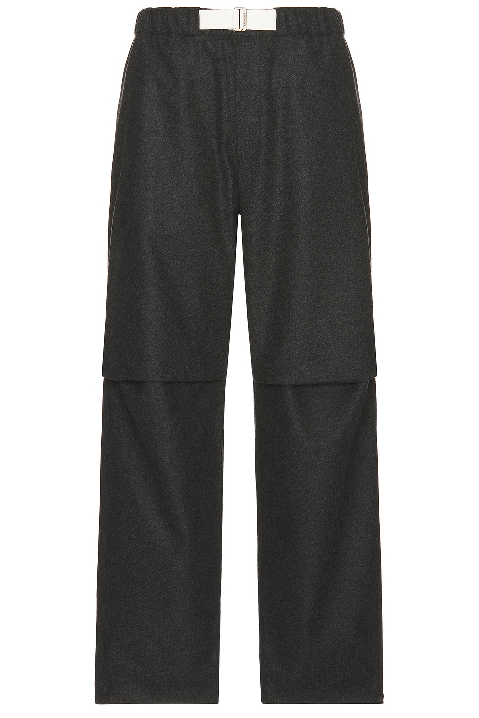 Shop Darkpark Jordan Wool Relax Fit Military Trousers In Dark Grey Melange