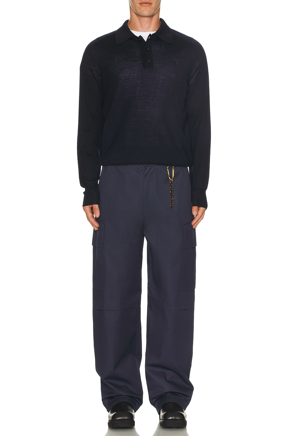 Image 1 of DARKPARK Saint Heavy Twill Cargo Pants in Blue Navy