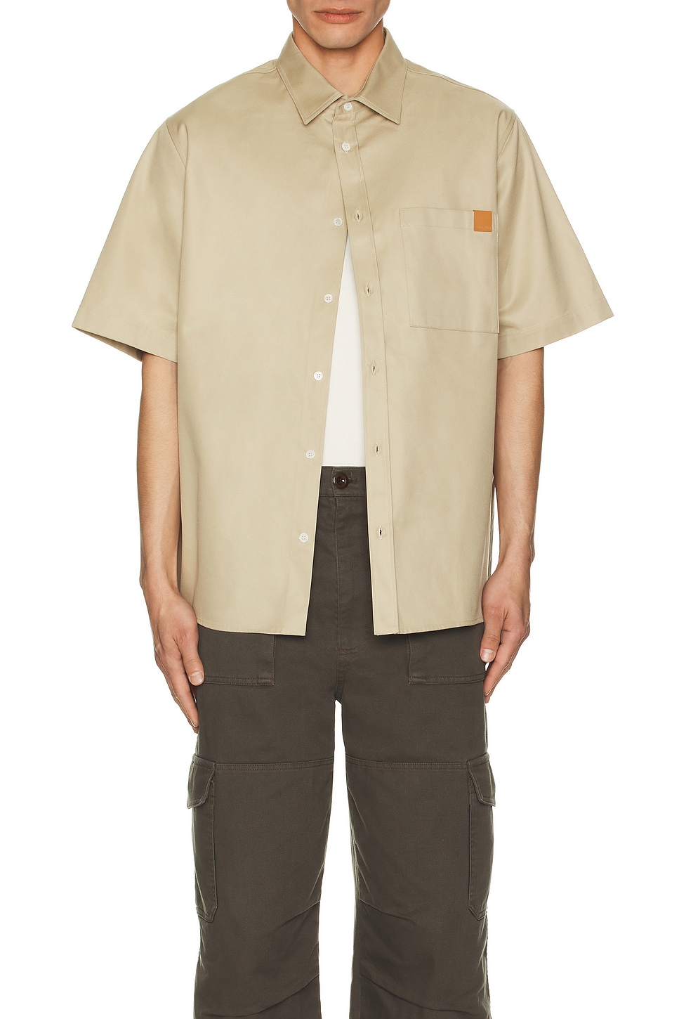Image 1 of DARKPARK Vale Short Sleeve Shirt in Beige