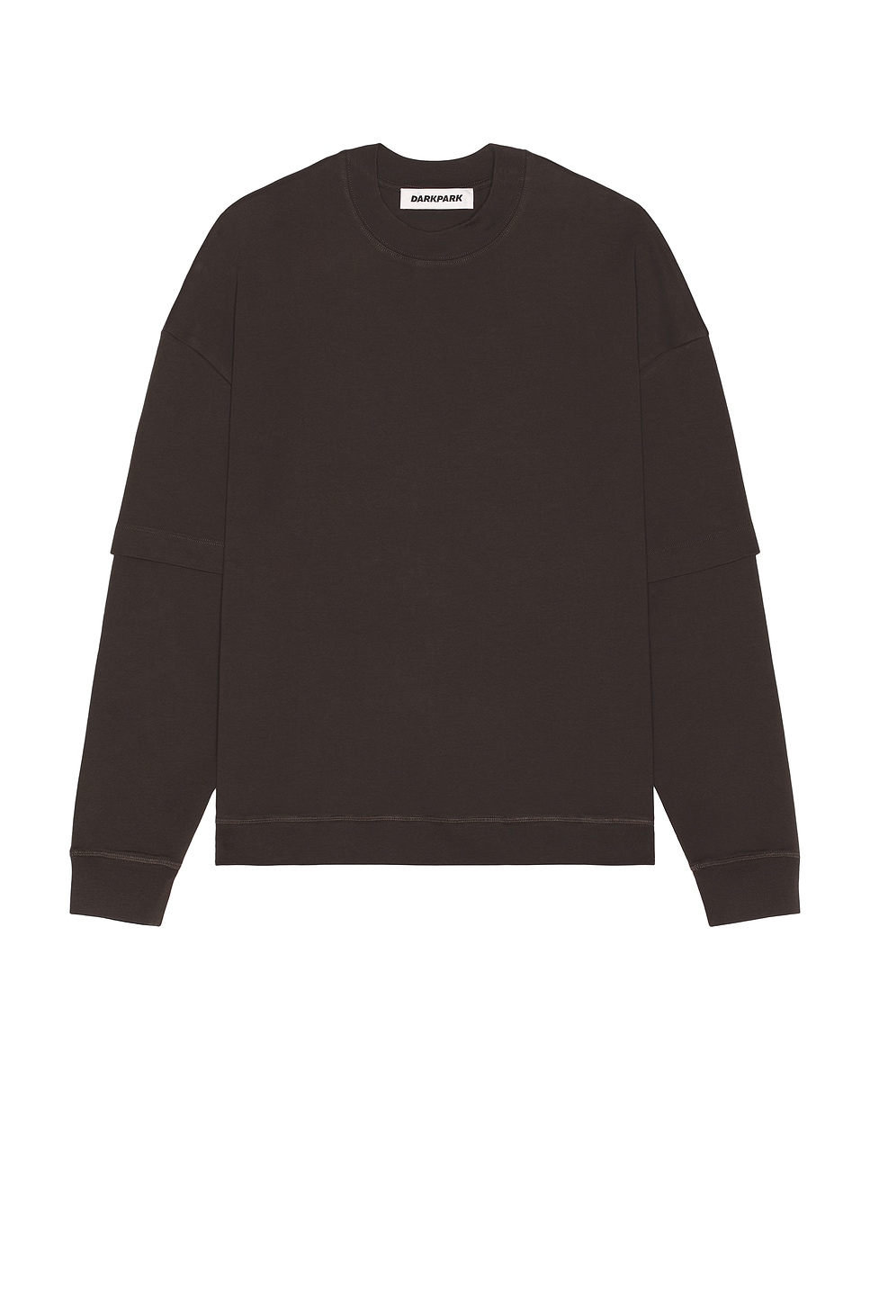 Image 1 of DARKPARK Troy Double Sleeve Tee in Brown