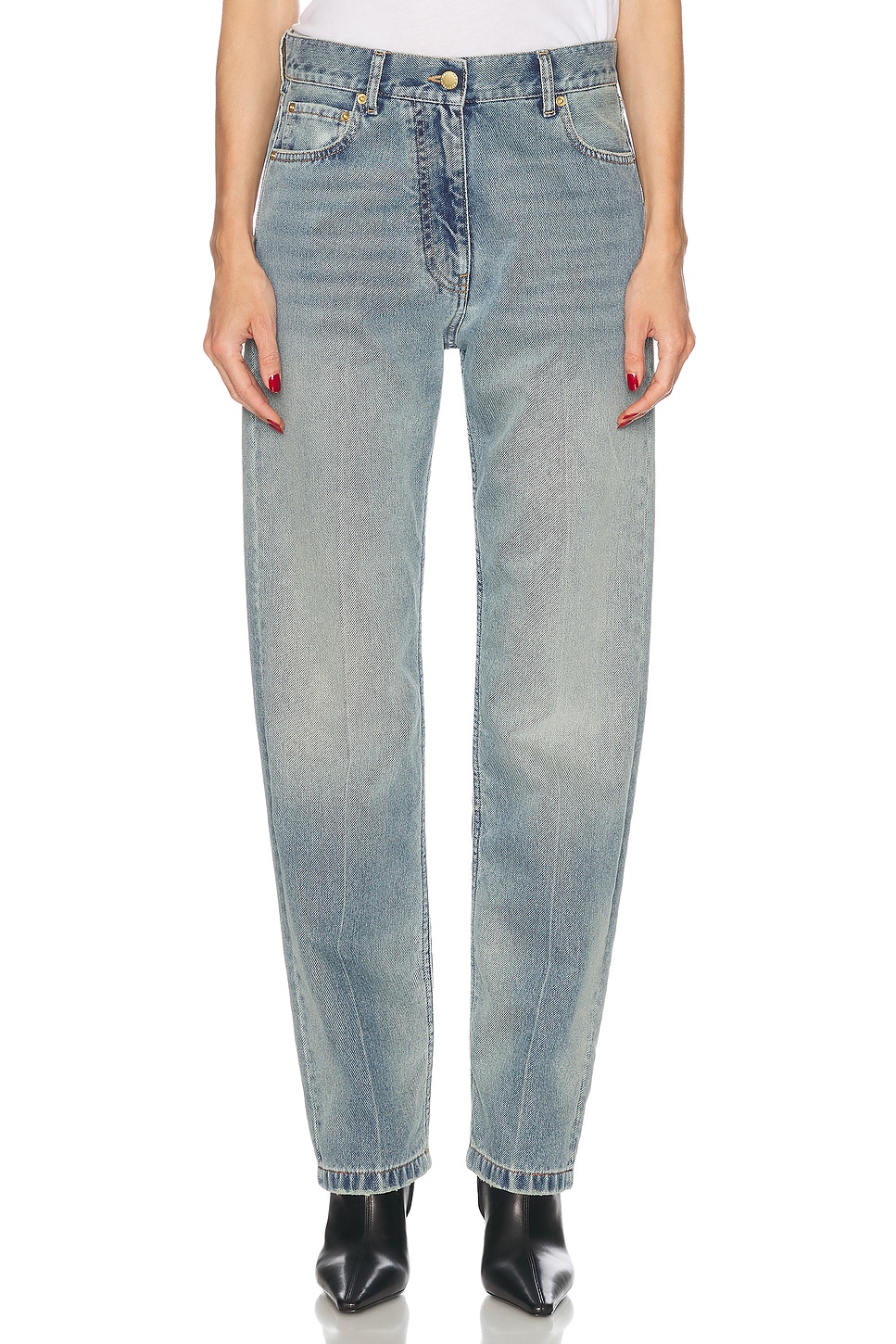 Image 1 of DARKPARK Naomi Boyfriend Straight Leg in Fold Light Wash