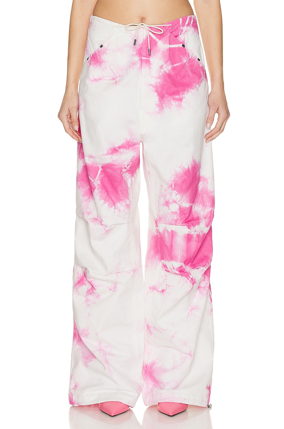 Image 1 of DARKPARK Daisy Military Trouser in Pink & White