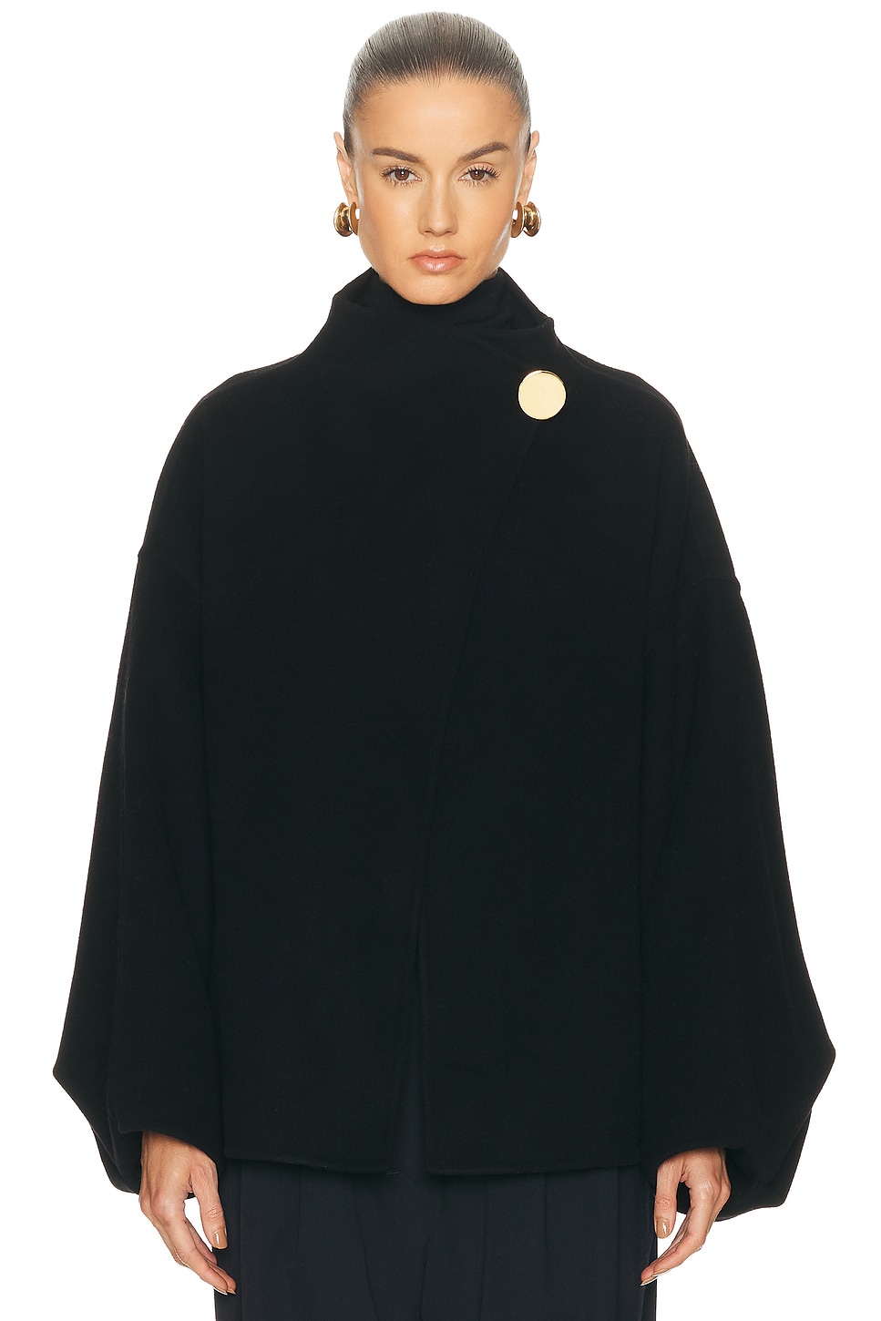 Image 1 of DARKPARK North Midi Oversize Cashmere Wool Jacket in Black