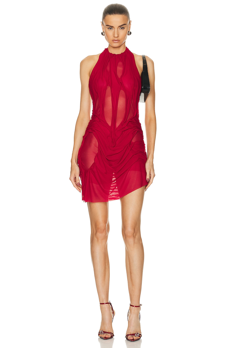 Image 1 of Di Petsa Wetlook Mini Dress in Red