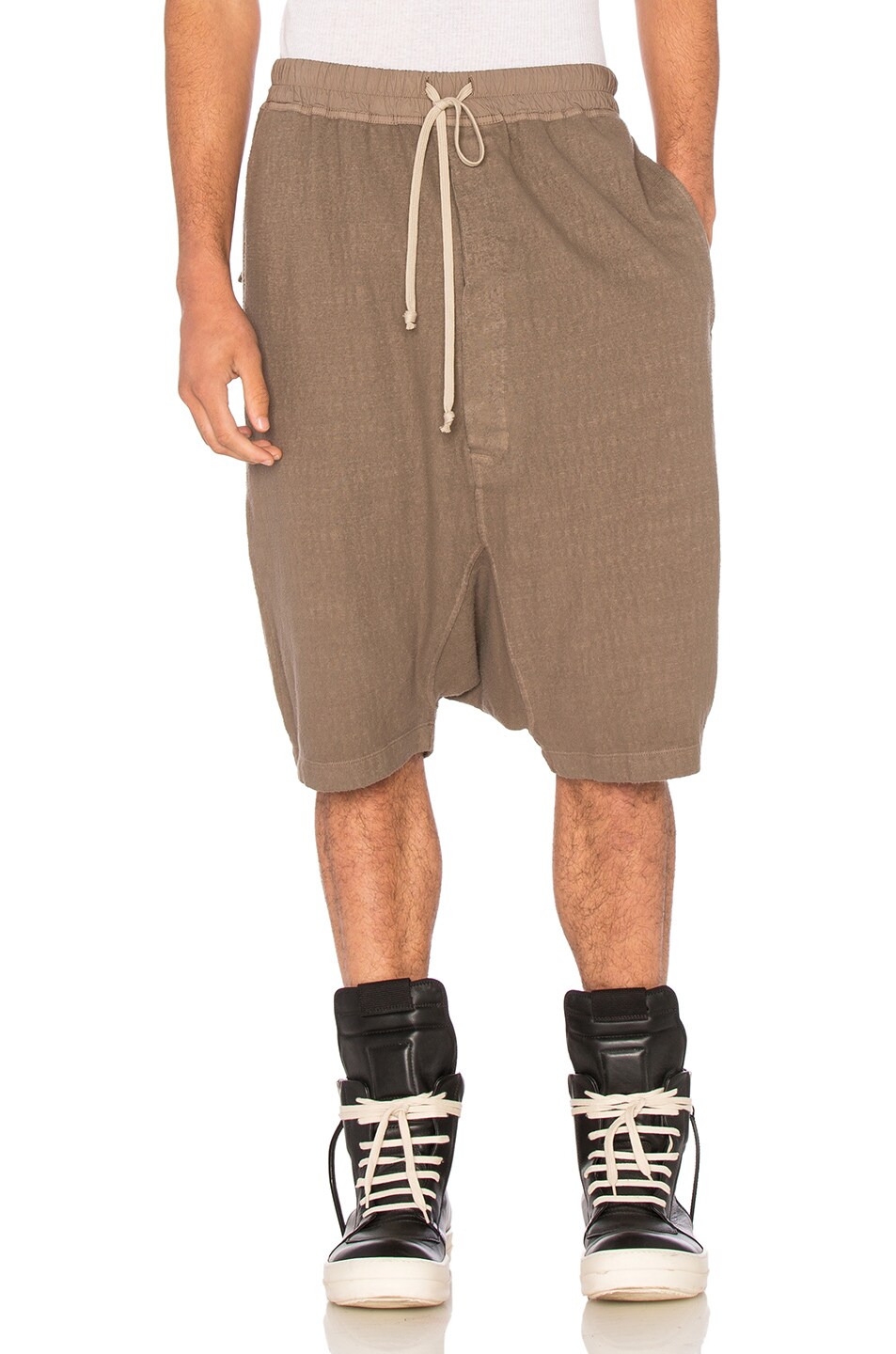 Image 1 of DRKSHDW by Rick Owens Pod Shorts in DNA Dust