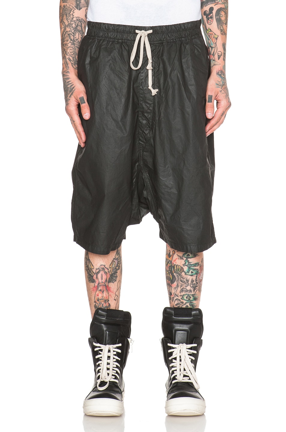 Image 1 of DRKSHDW by Rick Owens Wax Boxer Pod Shorts in Black