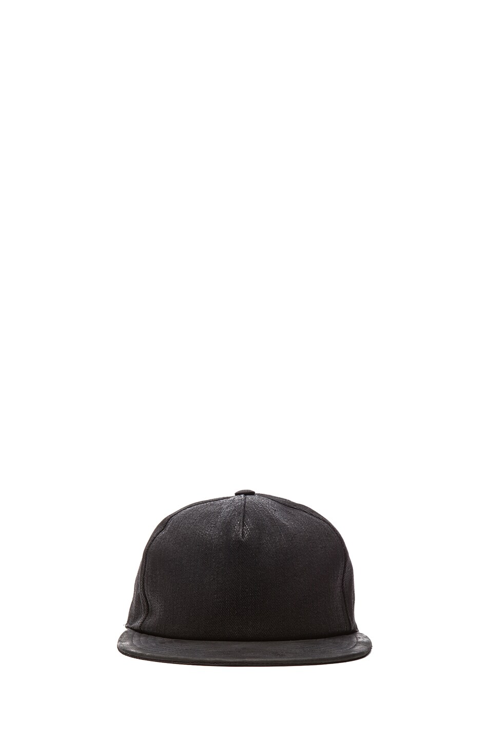 Image 1 of DRKSHDW by Rick Owens Leather Baseball Cap in Black