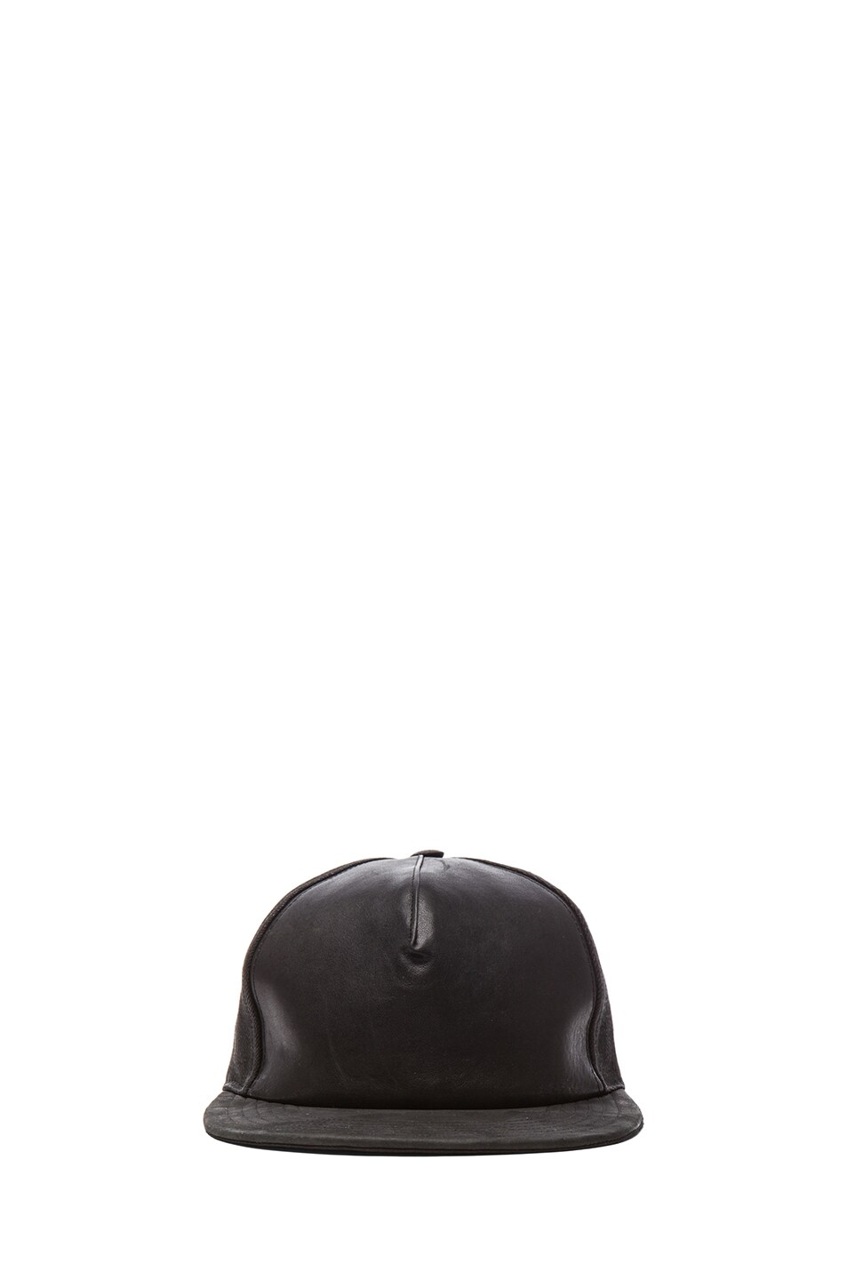 Image 1 of DRKSHDW by Rick Owens Leather Mix Baseball Cap in Black