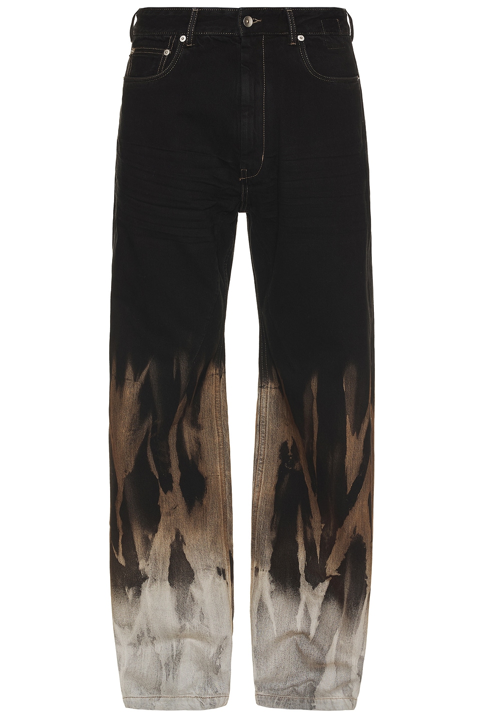 Image 1 of DRKSHDW by Rick Owens Geth Jeans in Black & Terra