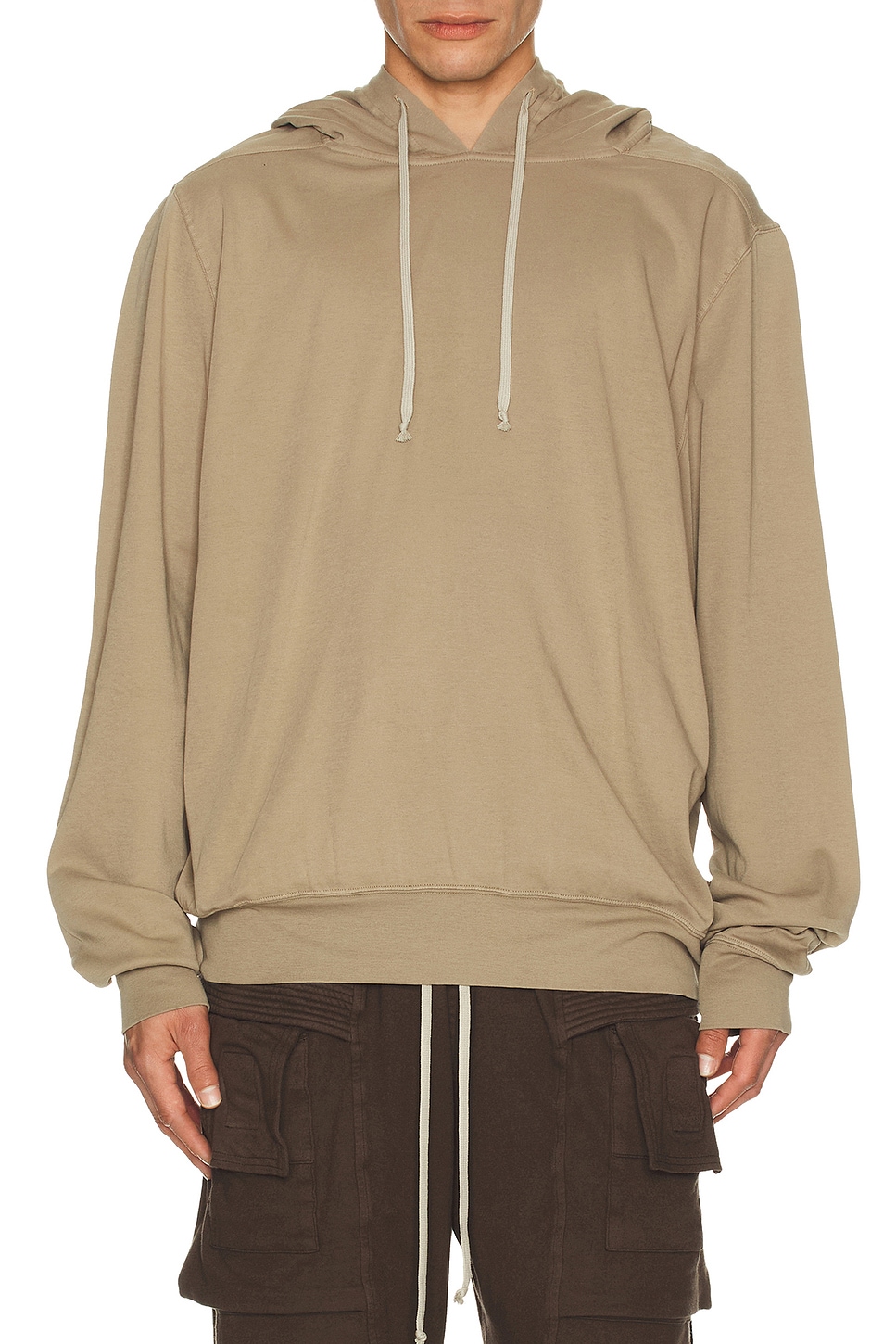 Image 3 of DRKSHDW by Rick Owens Oversized Hoodie in Dirty Pearl