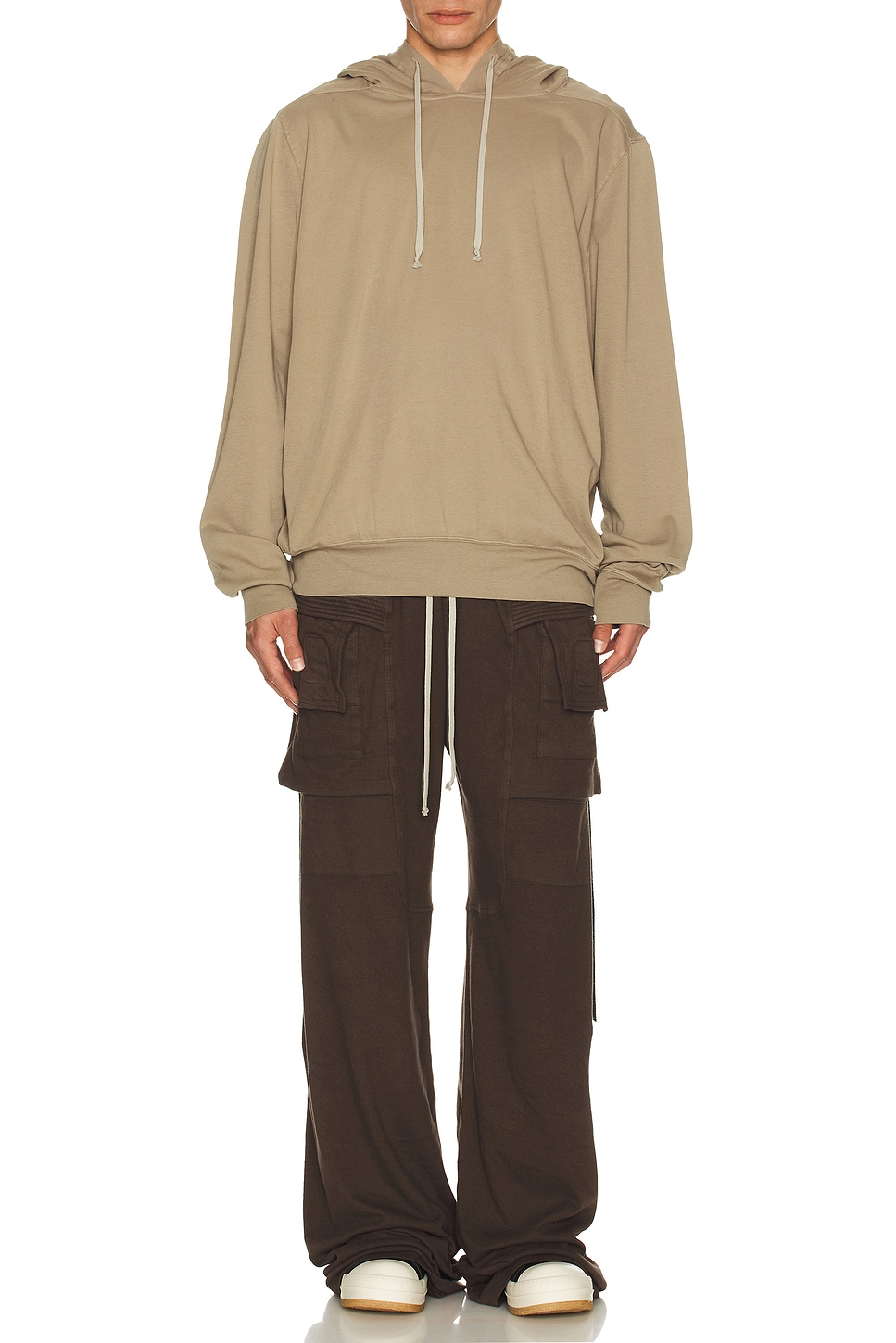 Image 4 of DRKSHDW by Rick Owens Oversized Hoodie in Dirty Pearl