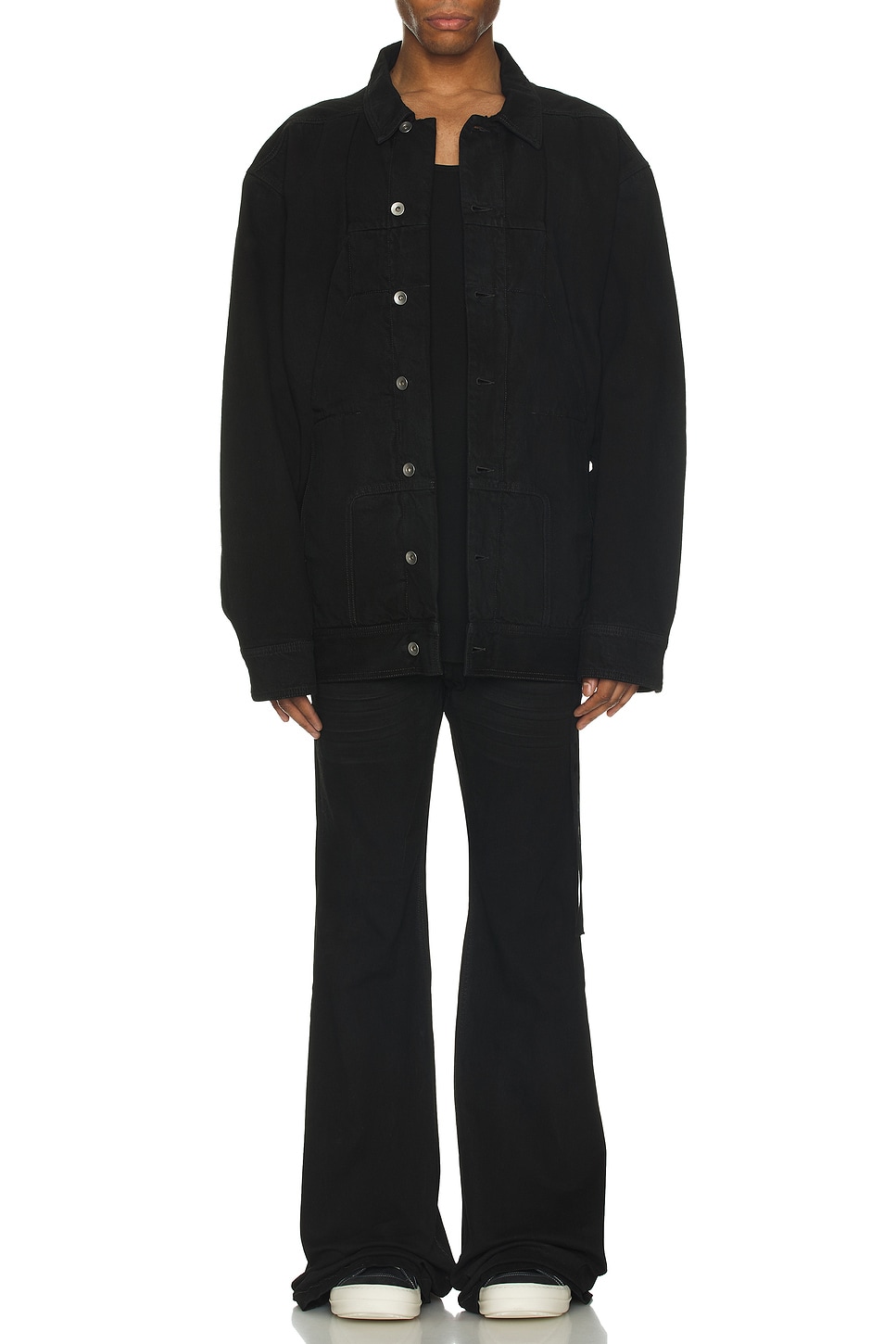 Image 1 of DRKSHDW by Rick Owens Sphinx Jumbo Worker Jacket in Black
