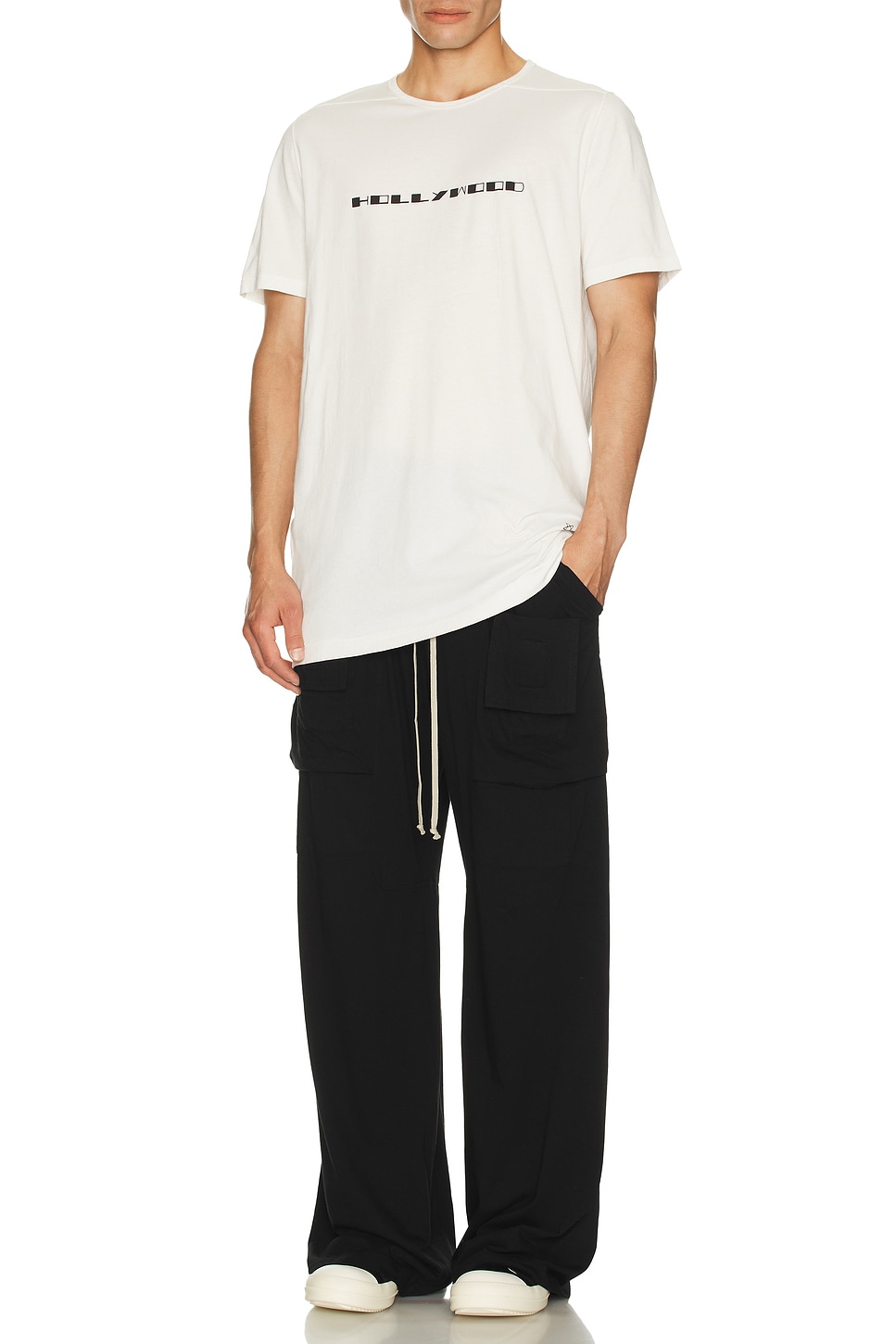 Image 1 of DRKSHDW by Rick Owens Creatch Wide Cargo Drawstring Pants in Black