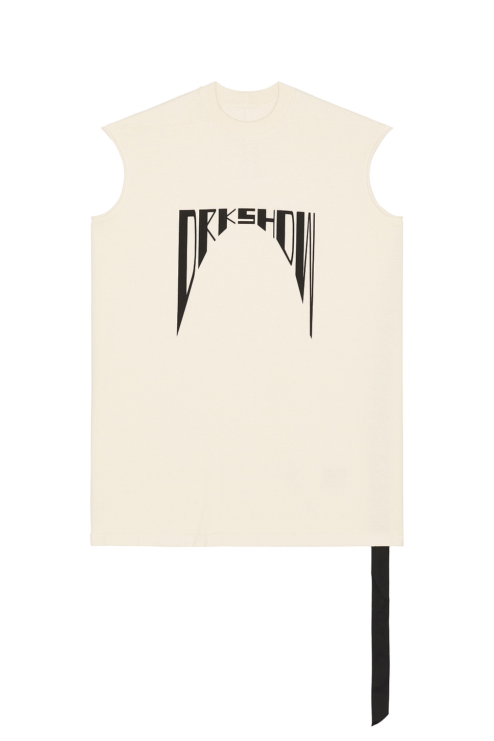 Curved Logo Sleeveless Tarp T in Black & Natural in Cream