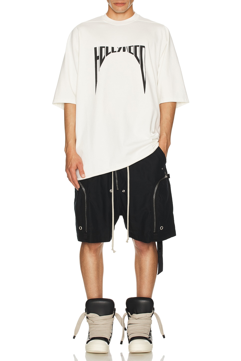 Image 1 of DRKSHDW by Rick Owens Jumbo T in Milk & Black