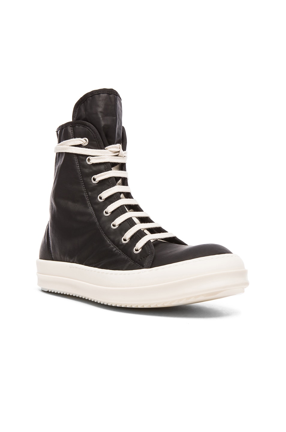 DRKSHDW by Rick Owens Vegan Coated Fabric Sneakers in Black | FWRD