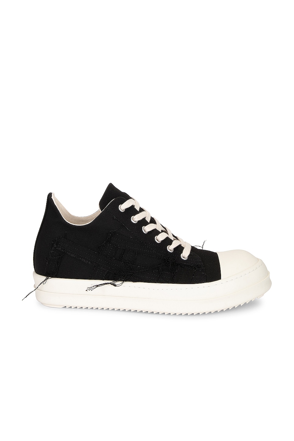 DRKSHDW by Rick Owens Slashed Ramone Low Sneaker in Black, Milk, & Milk ...