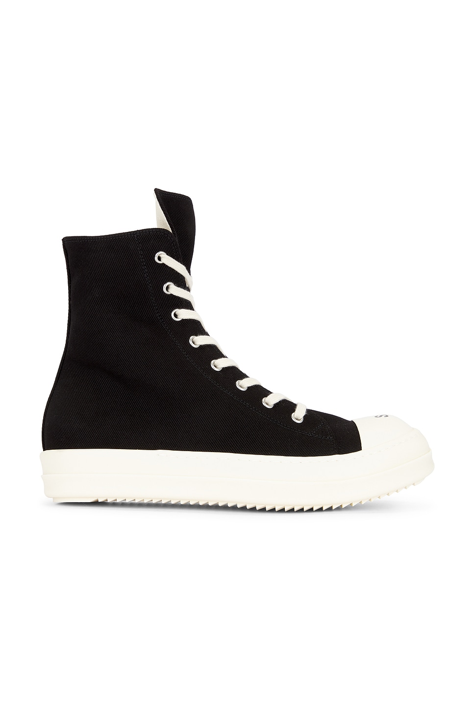 Rick Owens Drkshdw High Top Sneaks With So Cunty Print In Black